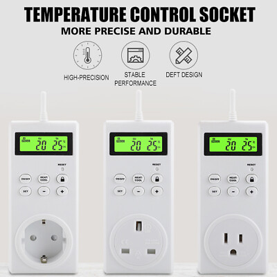 #ad Temperature Control Switch Digital Display Heating Cooling Adjustable Hanging $26.03