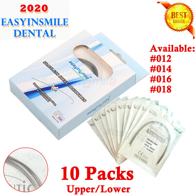 #ad 10Packs Dental Orthodontic Teeth Wires Super Natural Stainless Steel Archwires $16.60