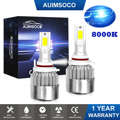 #ad 9006 LED Combo Headlight Kit Bulbs 8000K ICE BLUE CSP Low Beam Pair $19.99