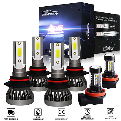 #ad 6000K LED Headlight High Low Fog Light Bulbs Kit For Buick Rainier 2004 2007 A $39.99
