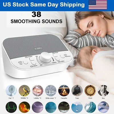 #ad New White Noise Maker Sound Machine Sleep Sound Therapy Relax Rain Fan 38 Sounds $28.86