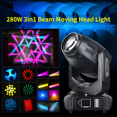 280W 10R Moving Head Light Beam Spot Wash 3in 1 Stage Light DMX512 DJ Party $699.00