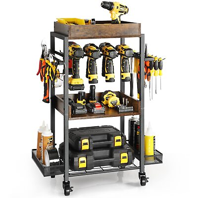 #ad ToolMaster Garage Power Tool Organizer For Men. Rolling Cart Drill Rack. Metal $123.74