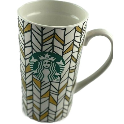 #ad Starbucks Christmas 2018 GEO Metallic Gold NEW Latte Ceramic Travel Mug 14oz $12.99