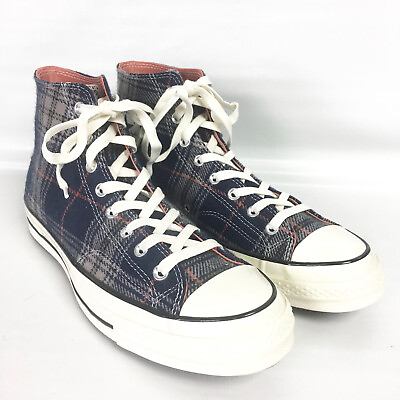 #ad Converse Chuck Taylor All Star 70 Mens 12 High Top Shoes Plaid Pack Navy Sneaker $41.99