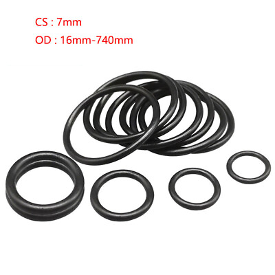 #ad Black Nitrile Rubber O ring 7mm Sealing Rings Oil Sealing Washer Resistant $86.09