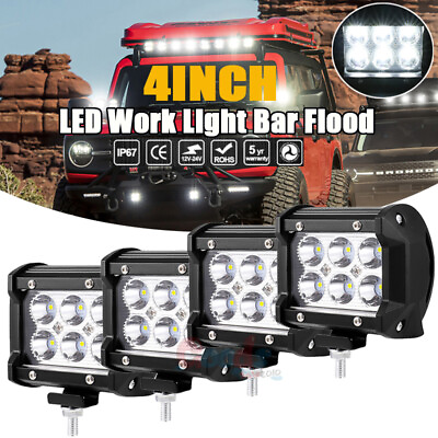 #ad 4x 4quot; LED Work Light Bar Spot Pods Fog Lamp Offroad Driving Truck SUV ATV $18.99
