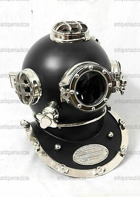 #ad Vintage Boston Black Mark V 18quot; Diving Helmet Navy Sea U.S Navy Divers Helmet $225.00
