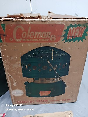 #ad VNTG 1967 COLEMAN 511A700 5000 BTU CATALYTIC HEATER Fuel FUNEL BOX PAPERWORK $60.00