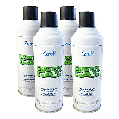 #ad ZeroR® Green Gas Fuel for Airsoft Guns 13.5 fl oz Each 11.8 oz Total WT 4 Cans $41.95