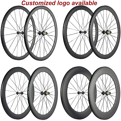 #ad Factory Sales 38 50 60 88mm Carbon Wheels Road Bike Carbon Wheelset Basalt Brake $171.00