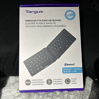 #ad Targus Wireless Folding Keyboard Bluetooth Ergo Design Antimicrobal Protect NEW $26.00