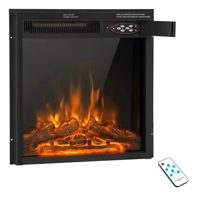 #ad 22.5quot; Electric Fireplace Heater Inserts Recessed Ultra Thin Log Flame 1500W $158.96