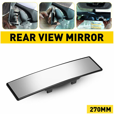 #ad Universal 270MM Wide Convex Interior Clip On Rear View Clear Mirror US STOCK $12.99