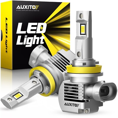 #ad AUXITO H11 LED Headlight Super Bright Bulbs Conversion Kit 6000K White LOW BEAM $44.99