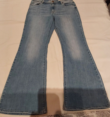 #ad Cosmic Blue Love Womens Jeans 30 Blue Wide leg Flare Light Wash $18.99
