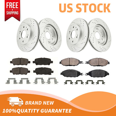 #ad For Nissan Murano Pathfinder Infiniti QX60 Front Rear Drilled Rotor Brake Pad $176.99