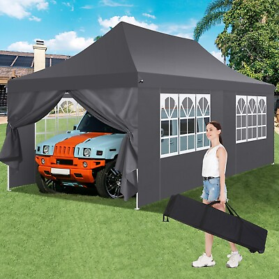 #ad 10x20 EZ Pop UP Wedding Party Tent Waterproof Gazebo Canopy Heavy Duty Outdoor $205.99