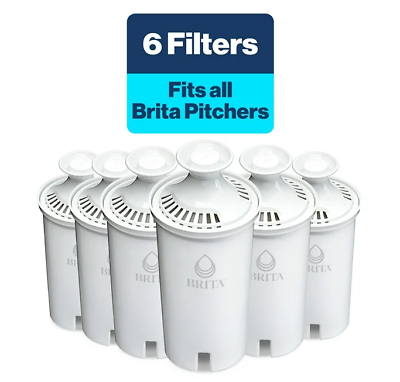 #ad Brita Standard Replacement Water Filter for Pitchers and Dispensers 6 Count $32.06