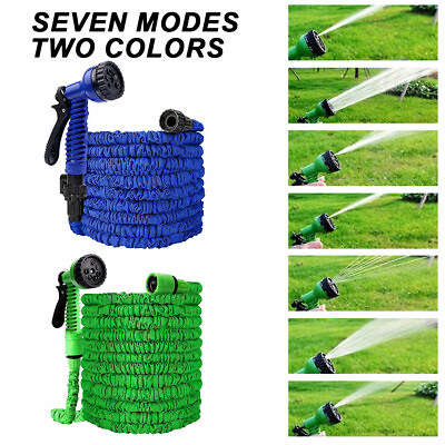 #ad 255075100FT Expanding Garden Hose Pipe Expandable Flexible Water Pipe w Spray $9.99