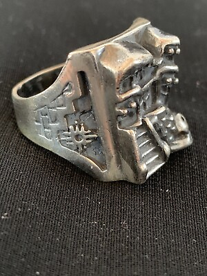 #ad Native American Mens Pueblo Cast Sterling Silver Ring Size 14 or larger 13483 $206.56