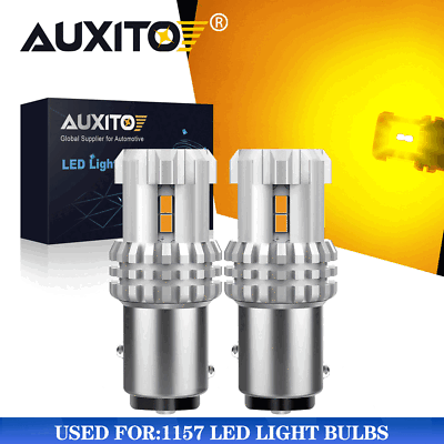 #ad AUXITO 1157 BAU15S LED Turn Signal Light Amber Canbus No Hyper Flash Error Free $13.29