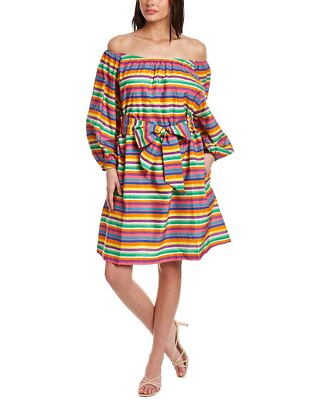 #ad Frances Valentine Candy Stripe A Line Dress Women#x27;s Pink M $86.99