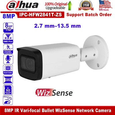 #ad Dahua IPC HFW2841T ZS 8MP 4K Vari focal WizSense Bullet POE IP Camera 2.7 13.5mm $119.00
