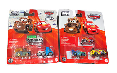 #ad Lot 2x Disney Pixar Cars 2023 Mini Racers 3 Pack Lightning Mcqueen Jeff Mater￼￼ $25.50