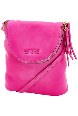 #ad American Leather Co. Hampton Zip Around Crossbody Magenta $72.99