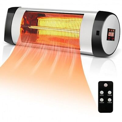 #ad 1500W Wall Mounted Electric Heater Patio Infrared Heater with Remote Control $142.90