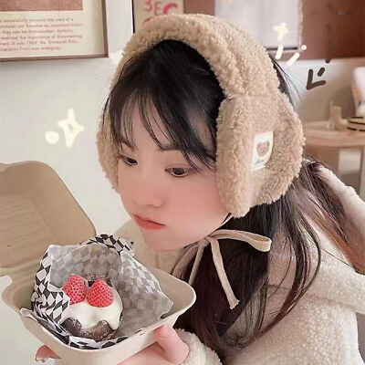 Ear Bag Ear Warmer Plush Earmuff Lace UP Cute Bear Ear Cover Korea Women Soft $4.00