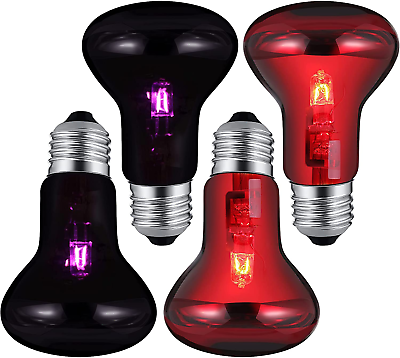 #ad 4 Pieces 75W Infrared Moonlight Night Heat Lamp Heating Bulb UVA Basking Spot Bu $29.99