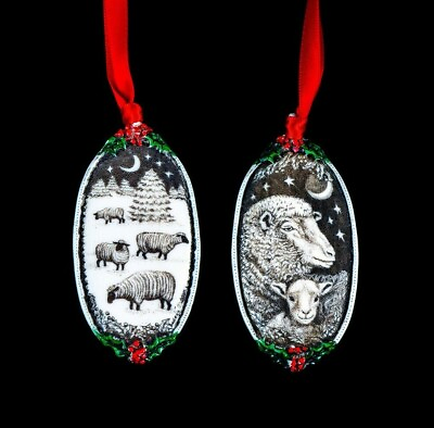 #ad Double Sided Sheep Ornament. Moosup Valley Rachel Badeau Etched $33.15