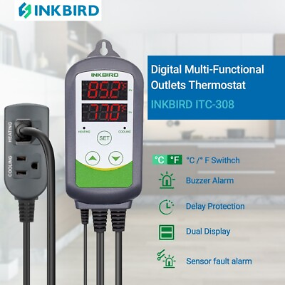 #ad Inkbird ITC 308 Thermostat Programmable Homebrewing Temperature Controller Heat $25.55