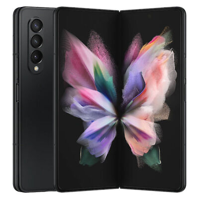 #ad Samsung Galaxy Z Fold 3 5G F926U1 Factory Unlocked 512GB Black C Crease $319.99