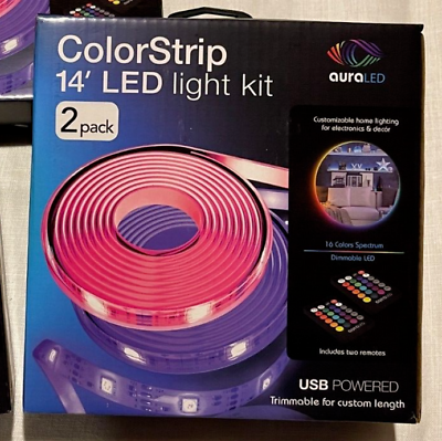 #ad AuraLED LED 2 Pack 14 ft. Color Strip Light Kit 8632HD ***SEALED*** $6.00