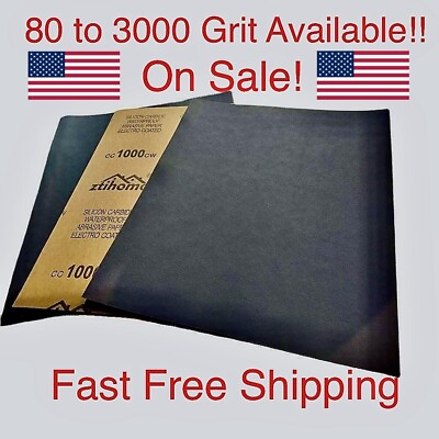 9x11#x27;#x27; Sandpaper Wet or Dry Silicone Carbide Sandpaper Sheets Grit 80 2000 $69.99