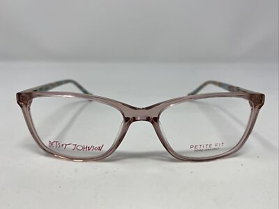 #ad Betsey Johnson Crystal Clear PNK 50 16 130 Pink Full Rim Eyeglasses Frame Z99 $89.25