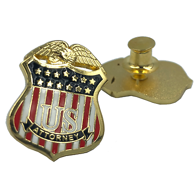 #ad LL 012 US Attorney mini shield Pin AUSA 1 inch $12.99