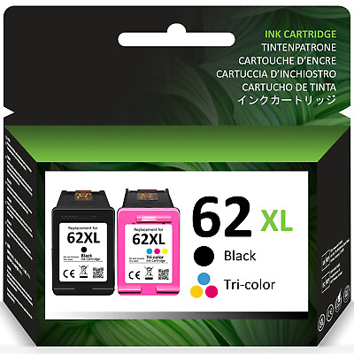 #ad 62 XL Ink Cartridges for HP 62XL Envy 7645 7640 5644 5540 OfficeJet 200 250 lot $37.95