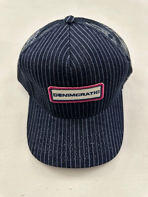 #ad New DENIMCRATIC Logo Graphic Blue Snapback Cap Hat One Size $24.99