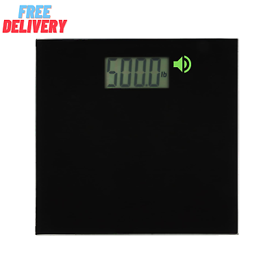 #ad 500Lb Extra Wide Glass Digital Scale Talking Bathroom Scale amp; Voice Display Sc $56.03