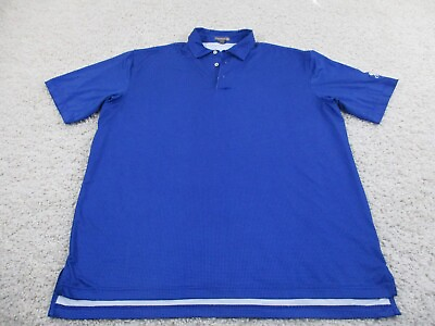 #ad Peter Millar Shirt Mens Extra Large Blue Polo Summer Comfort Geometric Colonial $22.40