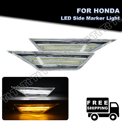 #ad For 2016 23 Honda Civic Amber White Switchback LED Side Marker Lights Signal DRL $29.69
