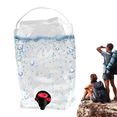 #ad 5.5L Portable Water Bag with Spout Collapsible Container Hiking Camping $10.14