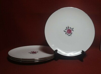 #ad Lenox China Ballad E538 Dinner Plate Platinum Edge 10.3 8quot;D Set of 4 $53.63