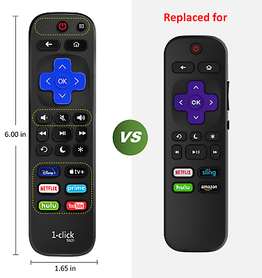 #ad 1 ClickTech Remote for Roku TV for Roku BOX Express 4K Ultra HD 4 3 2 1 $12.99