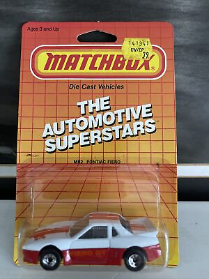 #ad 1987 Matchbox MB2 Pontiac Fiero The Automotive Superstars New On Card $39.00