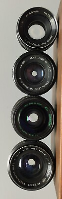 #ad 4 Vintage Camera Lenses 50mm 52mm 55mm *Parts amp; Repair READ* Canon Mamiya amp; More $29.99